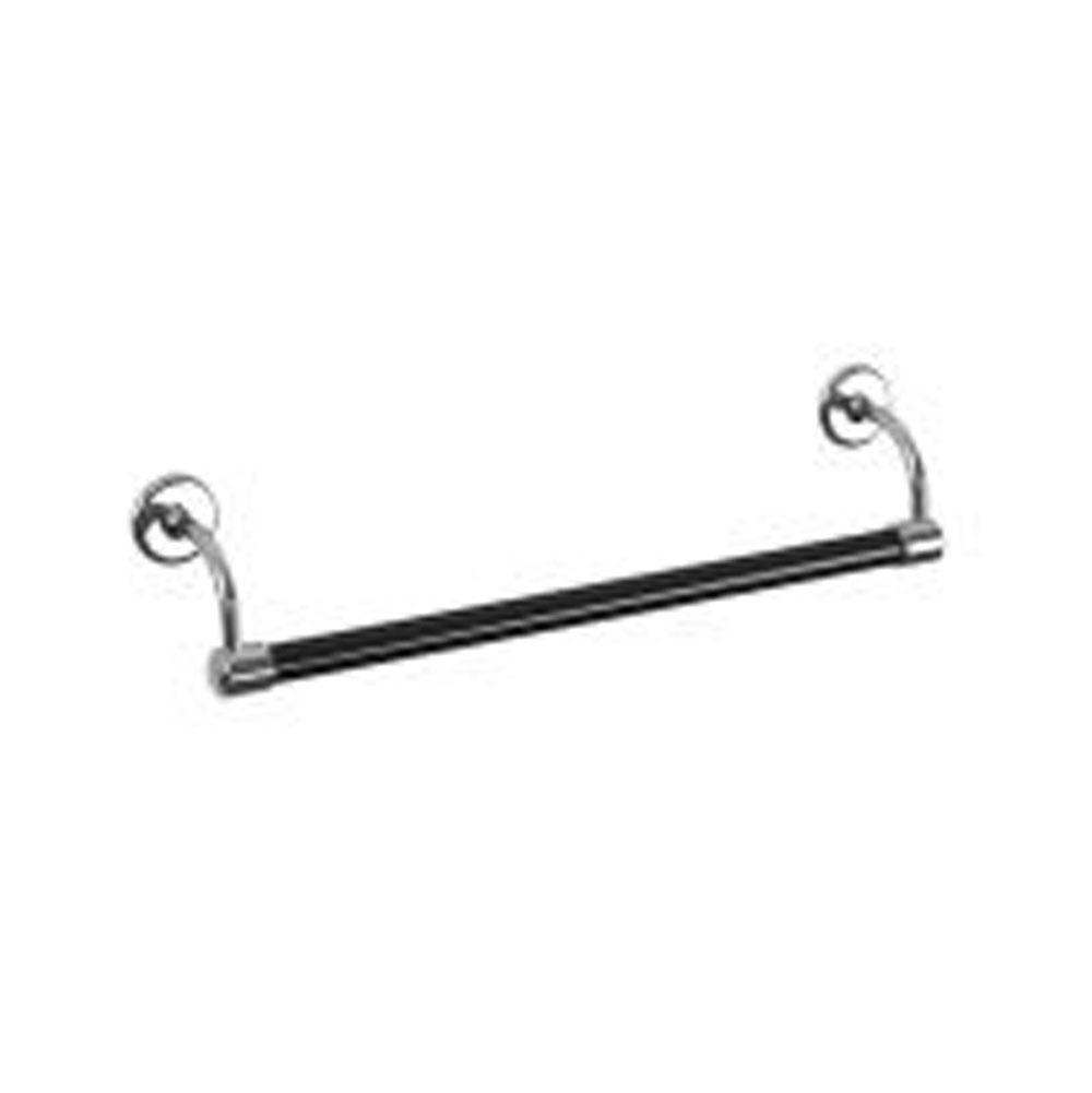 Lefroy Brooks Classic Black  20” Large Bore Towel Bar, Silver Nickel