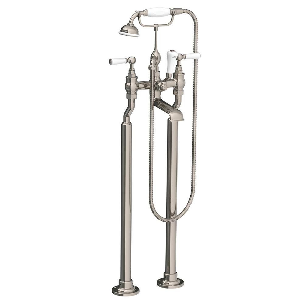 Lefroy Brooks Classic White Lever Freestanding Bath/Shower Mixer (Includes R1-4212 Rough), Silver Nickel
