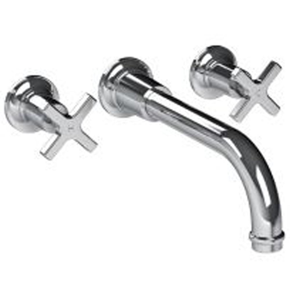 Lefroy Brooks Fleetwood Cross Handle Wall Mounted Bath Filler Trim To Suit R1-4018 Rough, Brushed Nickel