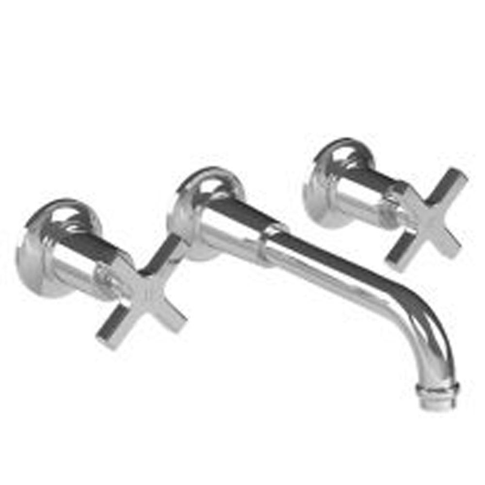 Lefroy Brooks Fleetwood Cross Handle Wall Mounted Basin Mixer Trim To Suit R1-4016 Rough, Brushed Nickel