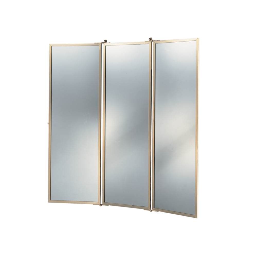 Miroir Brot ''Empreinte'' triptych mirror, 5 sides, opened H. 138cm x W. 133cm, closed W. 46cm x D. 4cm (6348 square cm)