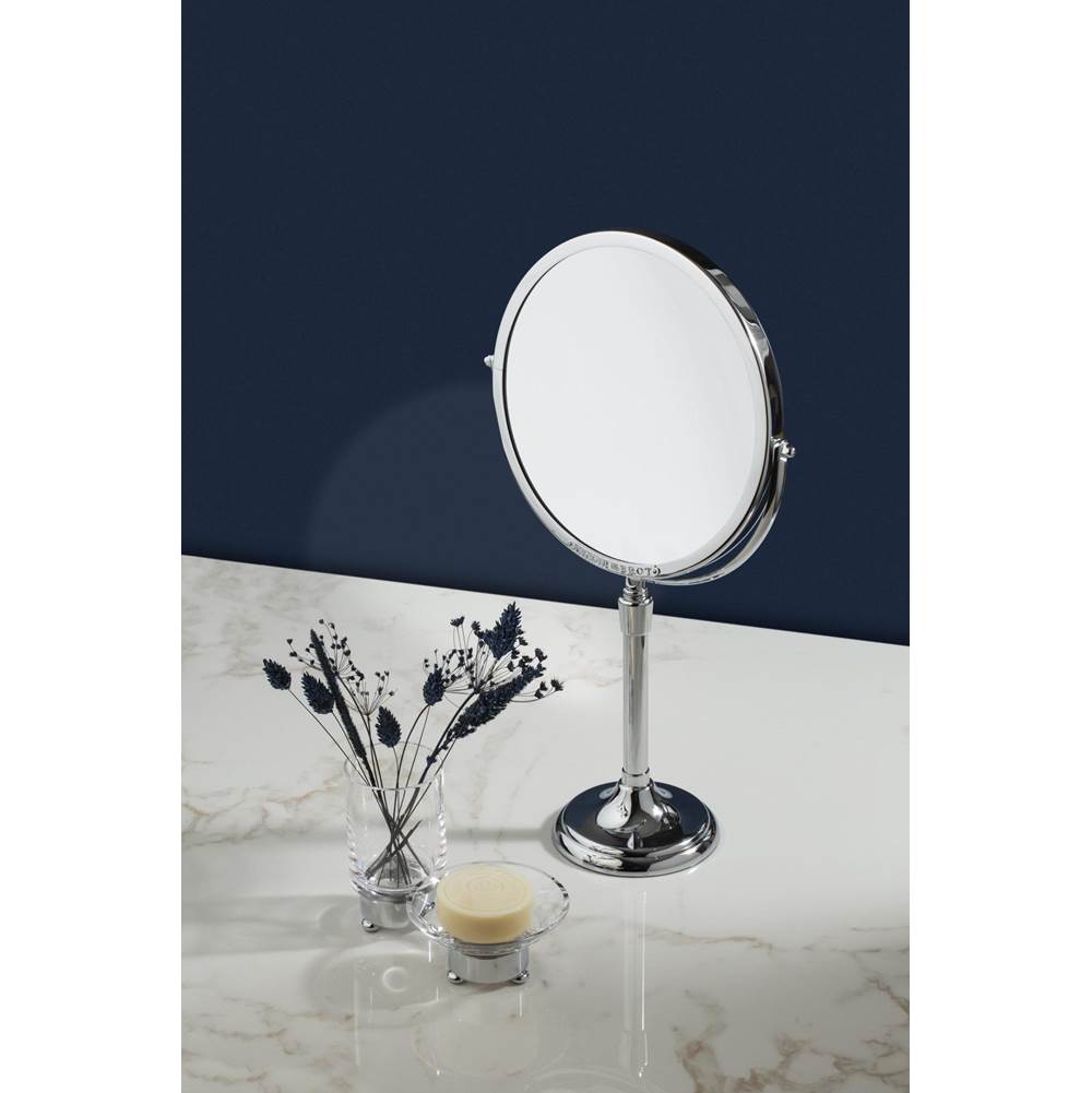 Miroir Brot Free-standing swiveling round mirror, Ø24cm (452 square cm), adjustable height 45-60cm, 3X magnification