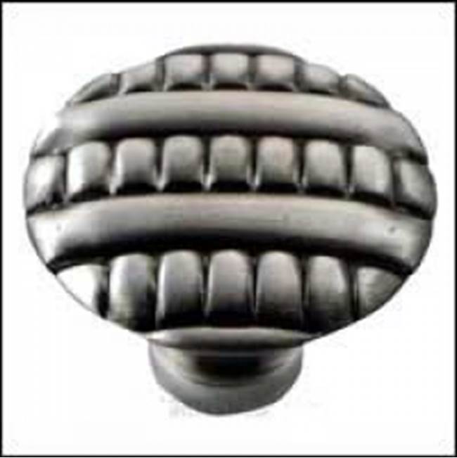 MNG Hardware MNG Ribbed 1-3/8'' Satin Antique Nickel Round Cabinet Knob