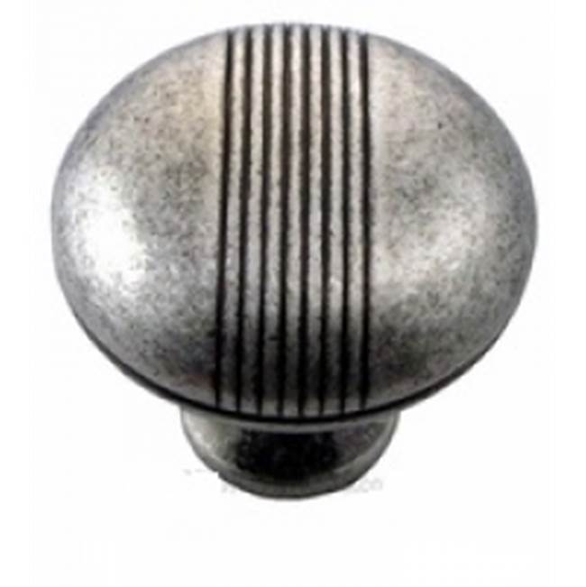 MNG Hardware MNG Striped 1-1/2'' Distressed Antique Silver Round Cabinet Knob