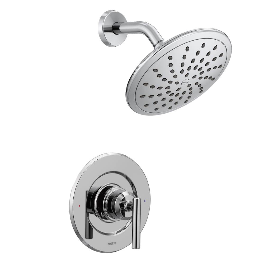 Moen Gibson Posi-Temp Pressure Balancing Modern Shower Only Trim with 8-Inch Rainshower, Valve Required, Chrome