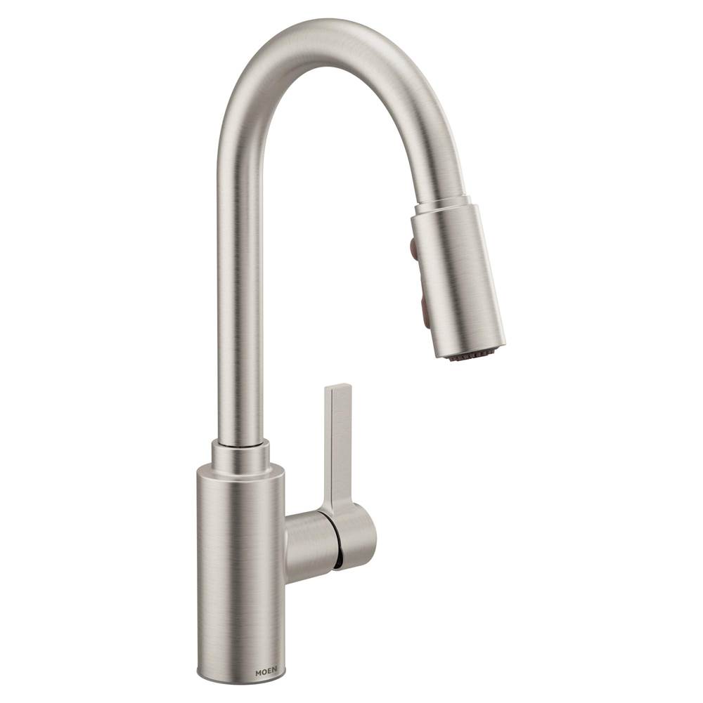 Moen Genta LX Single-Handle Pull-Down Sprayer Modern Kitchen Faucet with Reflex and Power Boost, Spot Resist Stainless