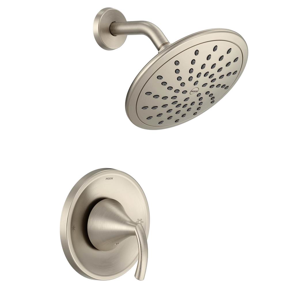Moen Glyde Posi-Temp Rain Shower Single-Handle Shower Only Faucet Trim Kit in Brushed Nickel (Valve Sold Separately)