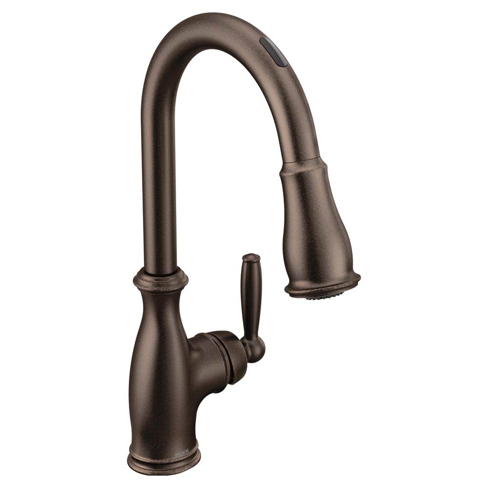 Moen Brantford Smart Faucet Touchless Pull Down Sprayer Kitchen Faucet with Voice Control and Power Boost, Oil Rubbed Bronze