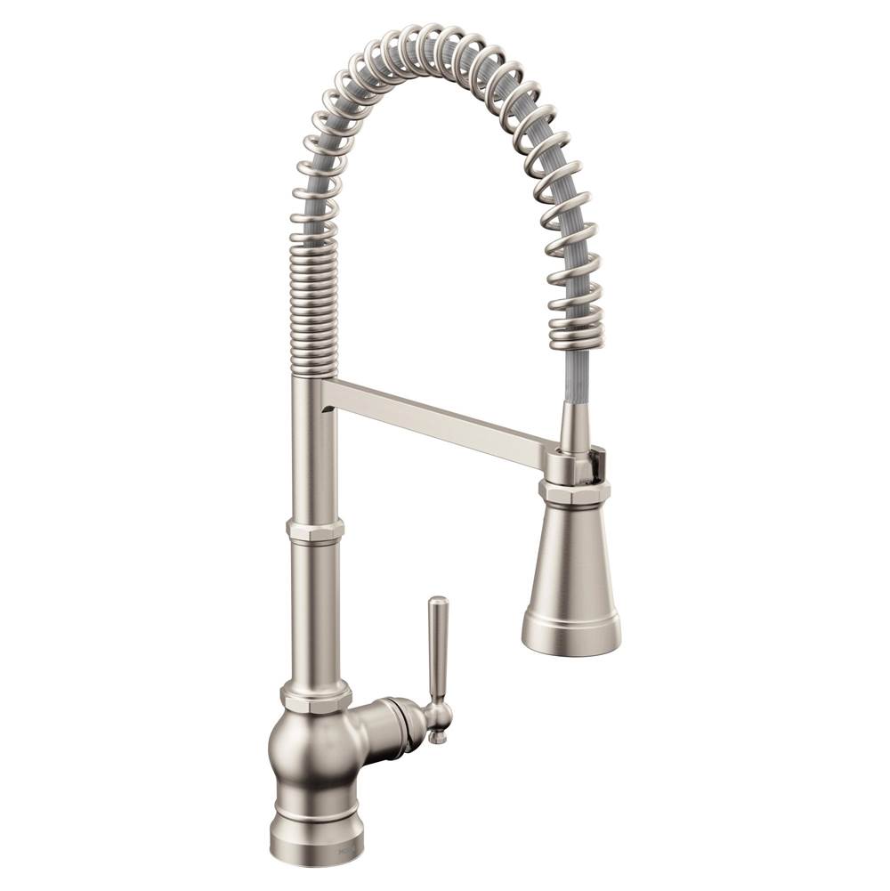 Moen Paterson One Handle Pre-Rinse Spring Pulldown Kitchen Faucet with Power Boost, Spot Resist Stainless