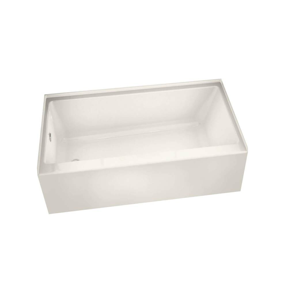 Maax Rubix 6032 AFR Acrylic Alcove Left-Hand Drain Bathtub in Biscuit