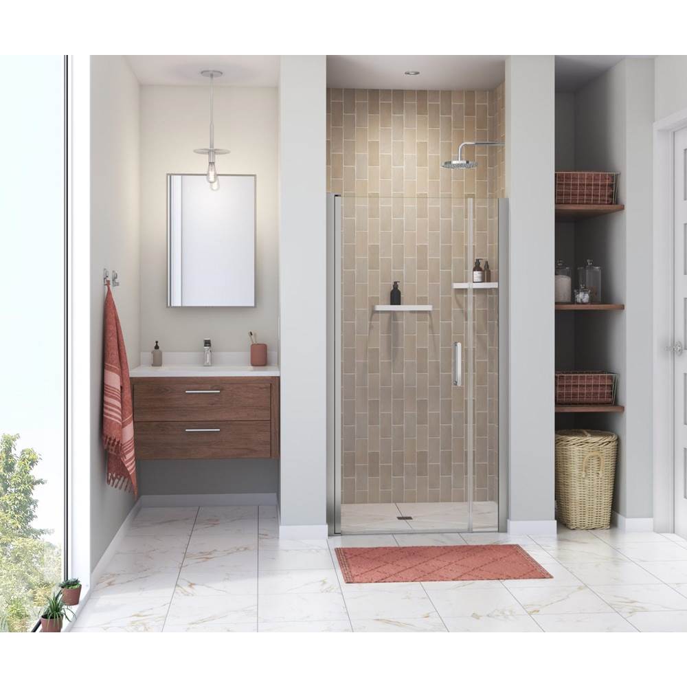 Maax Manhattan 37-39 x 68 in. 6 mm Pivot Shower Door for Alcove Installation with Clear glass & Round Handle in Chrome