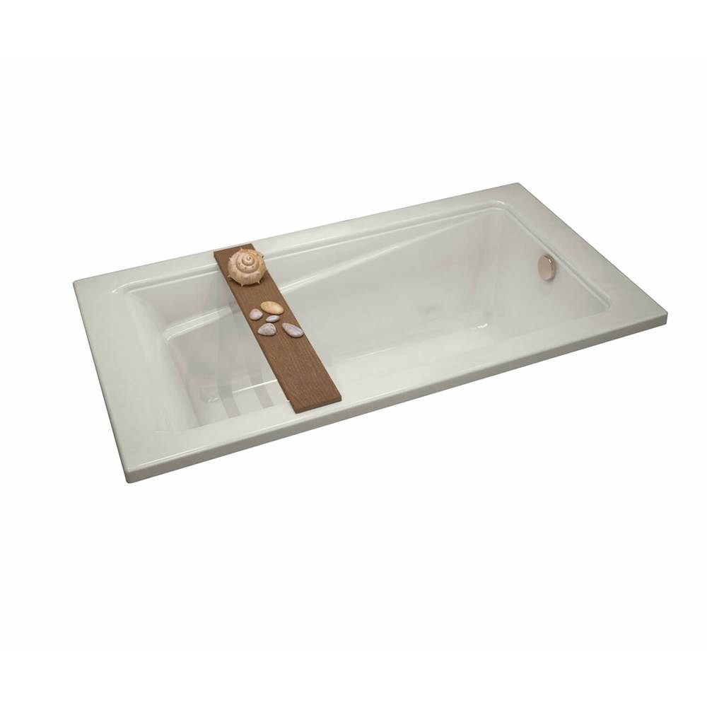 Maax Exhibit 7234 Acrylic Drop-in End Drain Whirlpool Bathtub in Biscuit