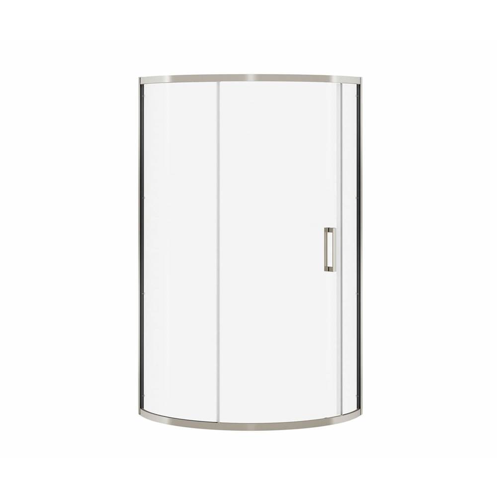 Maax Radia Round 36 x 36 x 71 1/2 in. 6mm Sliding Shower Door for Corner Installation with Clear glass in Brushed Nickel