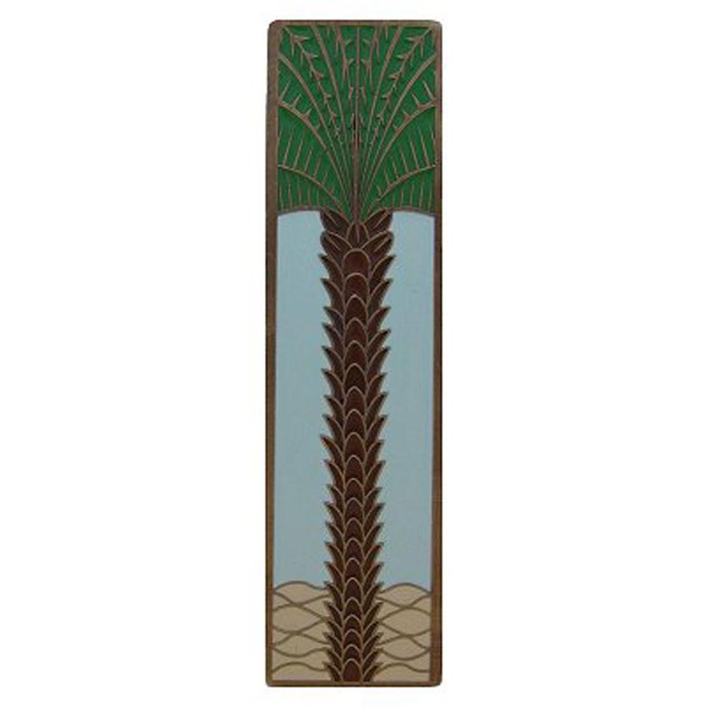 Notting Hill Royal Palm Pull Antique Brass/Pale Blue  (Vertical)