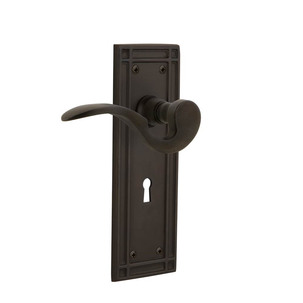 Nostalgic Warehouse Nostalgic Warehouse Mission Plate Privacy with Keyhole Manor Lever in Oil-Rubbed Bronze