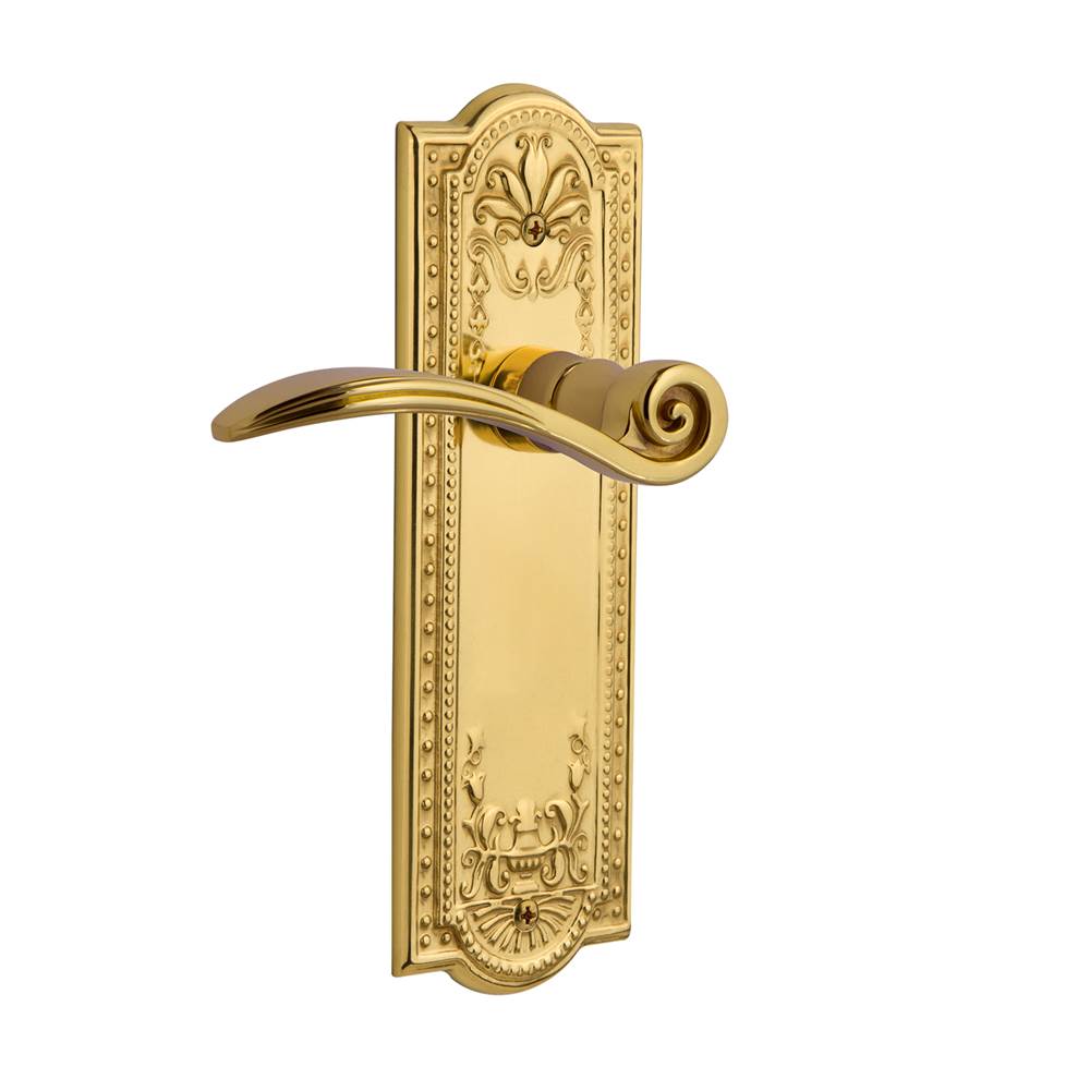 Nostalgic Warehouse Nostalgic Warehouse Meadows Plate Privacy Swan Lever in Unlacquered Brass
