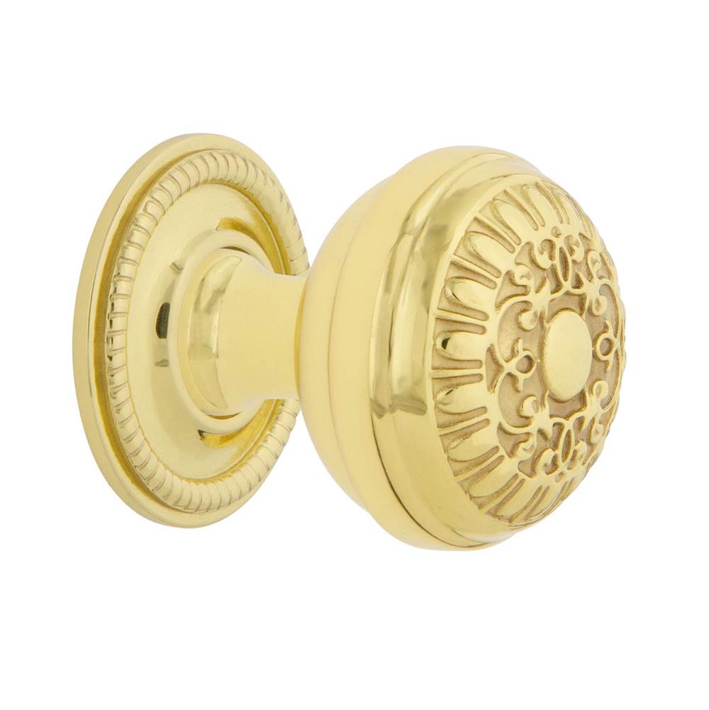 Nostalgic Warehouse Nostalgic Warehouse Egg And Dart Brass 1 3/8'' Cabinet Knob with Rope Rose in Unlacquered Brass