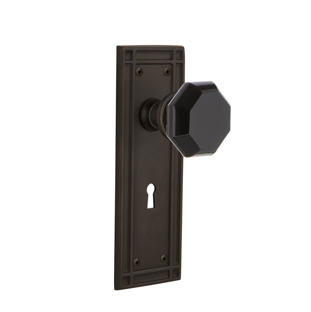 Nostalgic Warehouse Nostalgic Warehouse Mission Plate with Keyhole Privacy Waldorf Black Door Knob in Oil-Rubbed Bronze