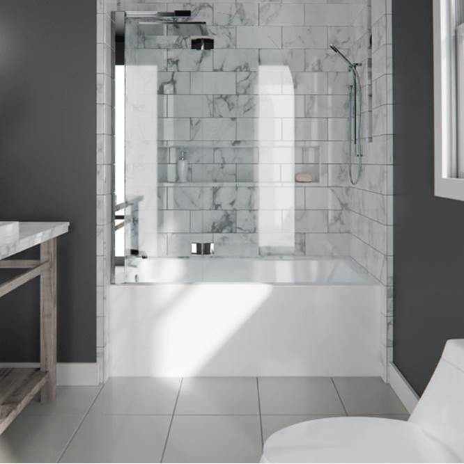Neptune Entrepreneur ALBANA bathtub 32x60 AFR with Tiling Flange, Left drain, Whirlpool/Activ-Air, White