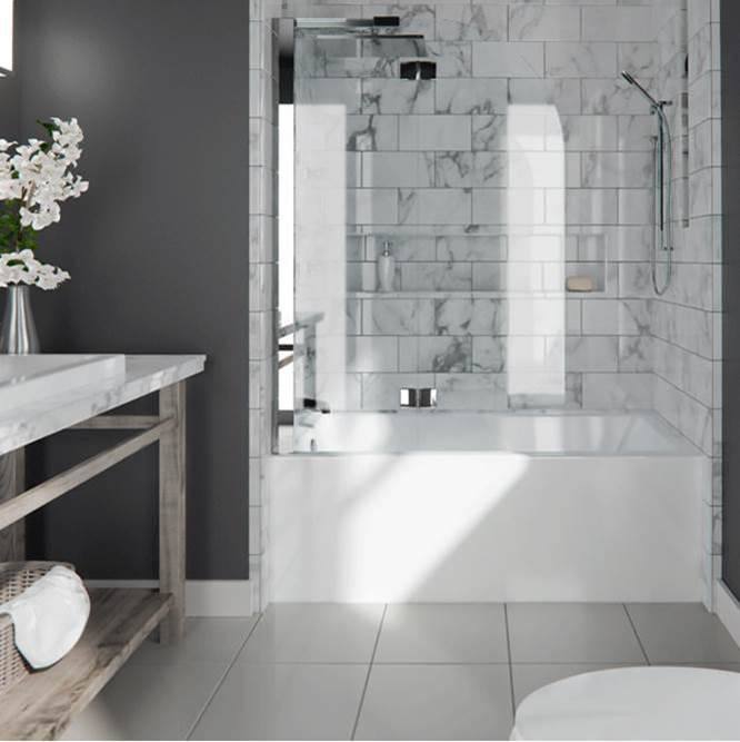 Neptune Entrepreneur AZEA bathtub 32x60 with Tiling Flange and Skirt, Right drain, White
