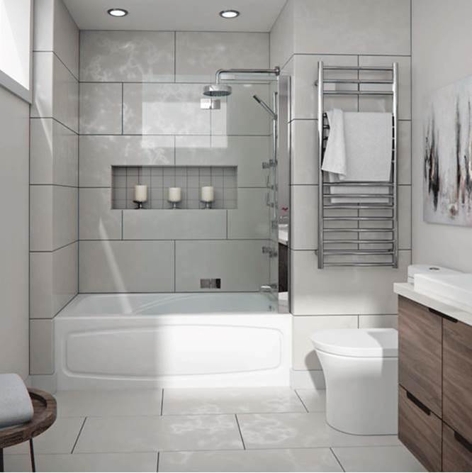 Neptune Entrepreneur JUNA bathtub 32x60 AFR with Tiling Flange and Skirt, Right drain, Whirlpool/Activ-Air, White