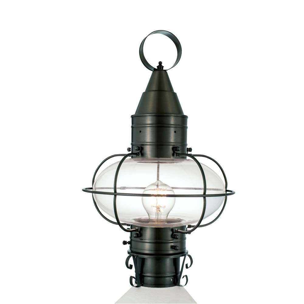 Norwell Classic Onion Outdoor Post Light - Gun Metal with Clear Glass
