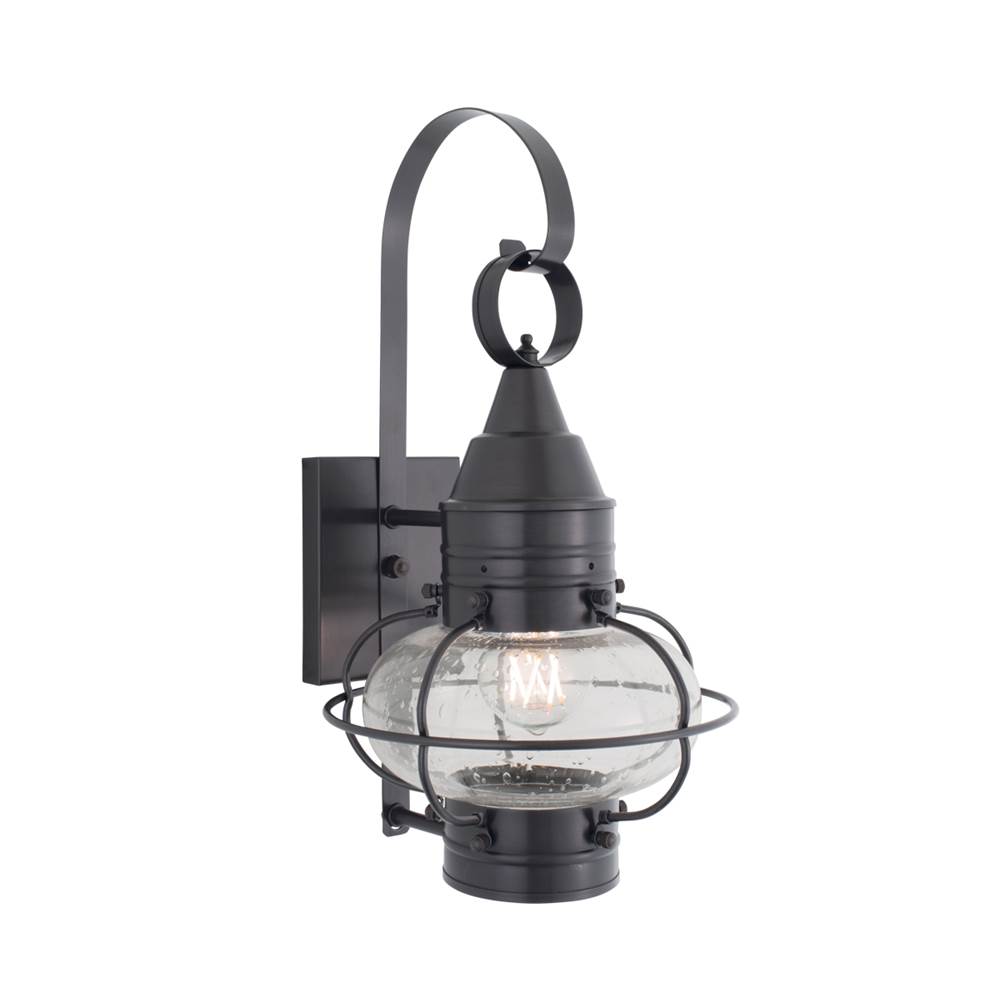 Norwell Classic Onion Outdoor Wall Light - Gun Metal with Seeded Glass