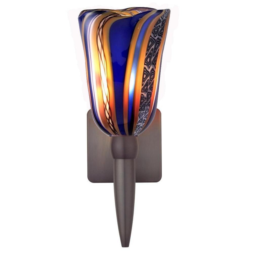 Oggetti Lighting Fiore Torch Wall Sconce, Cobalt