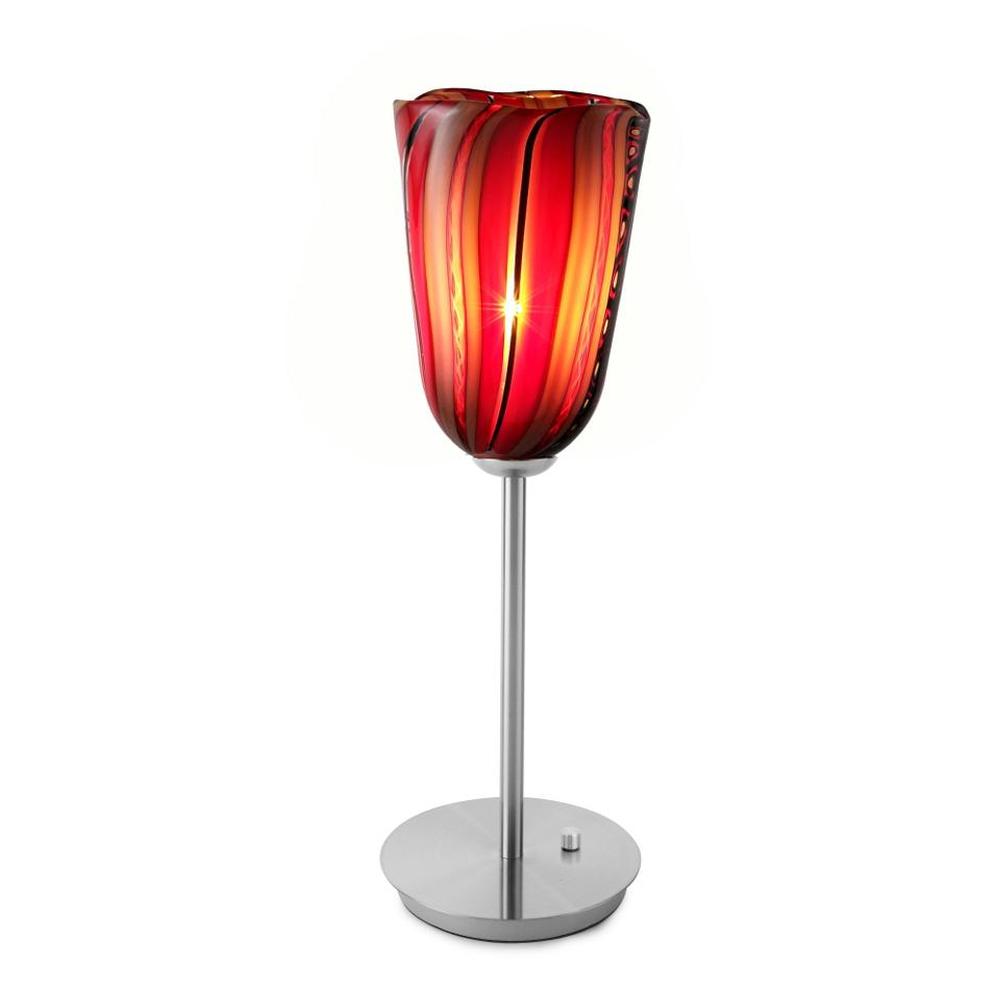 Oggetti Lighting Fiore Table Torchere, Red