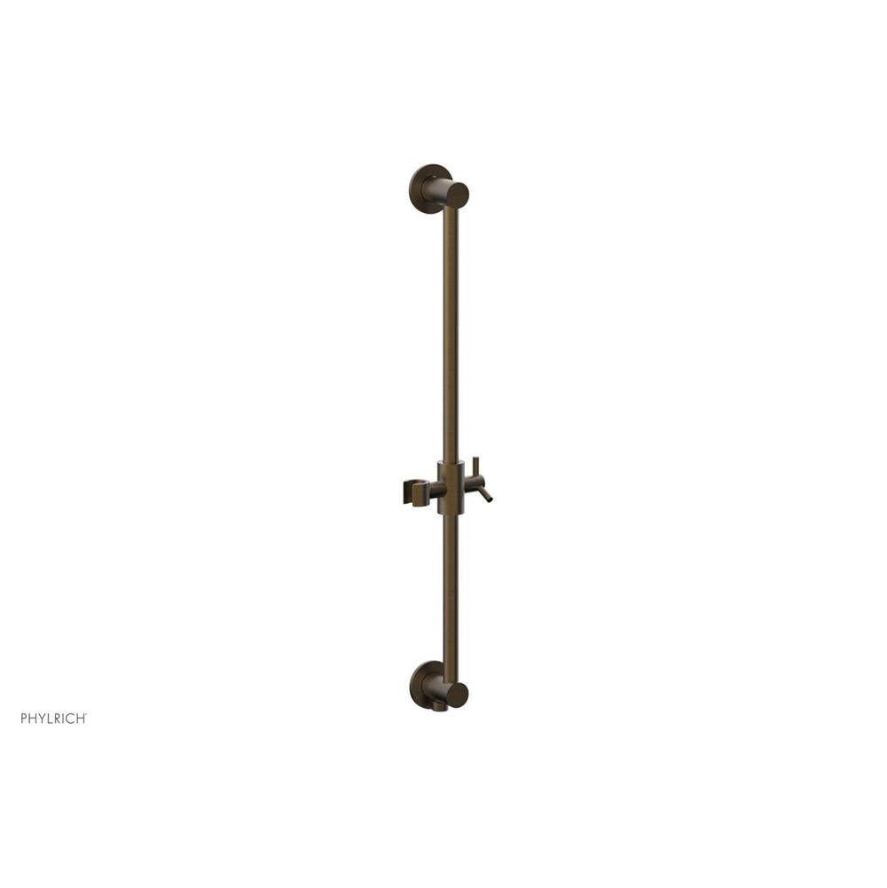 Phylrich Old English Brass Modern 24'' Handshower Slide Bar With Holder And Integrated Outlet