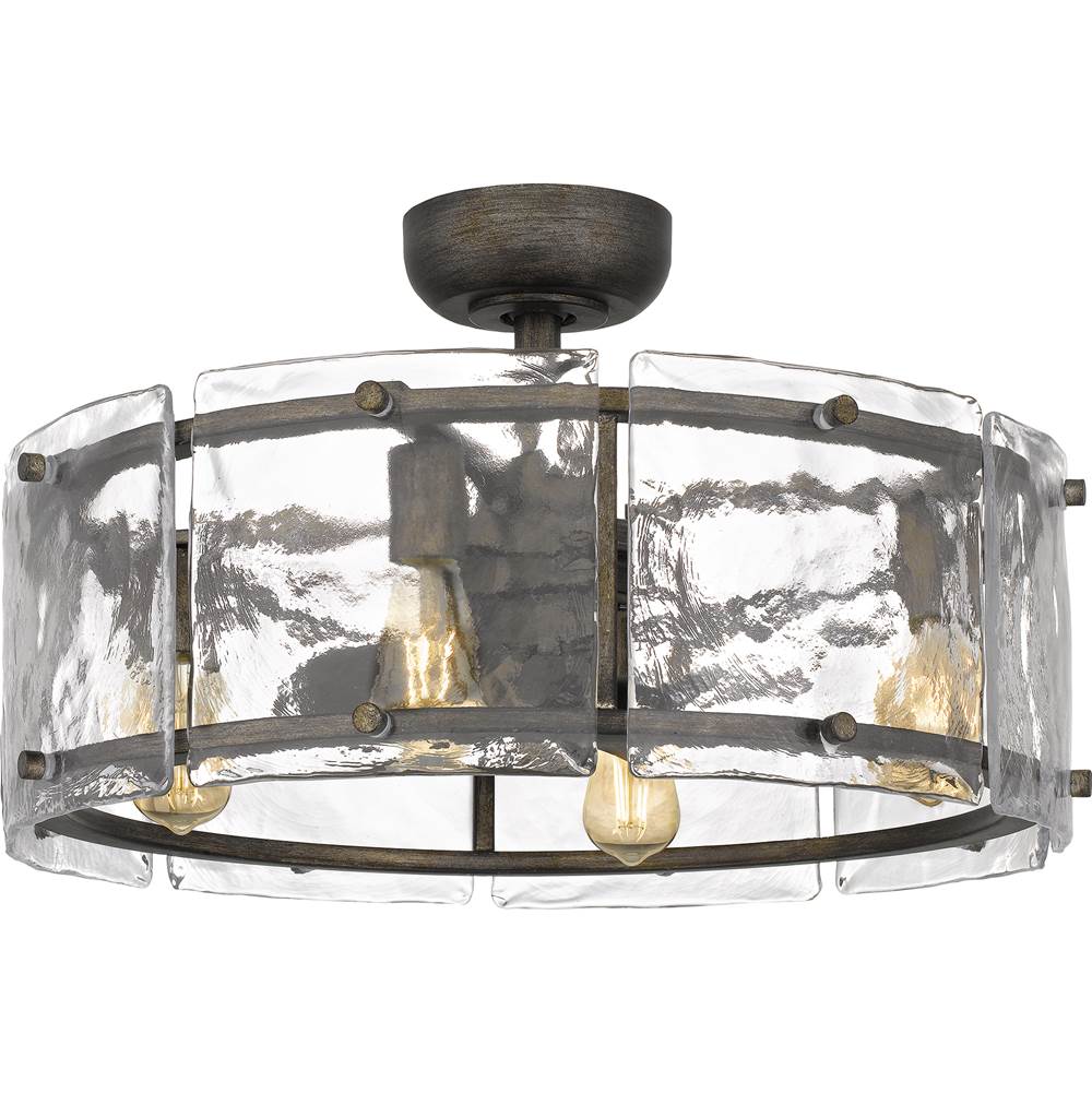 Quoizel Fan light 4 lights mottled silver