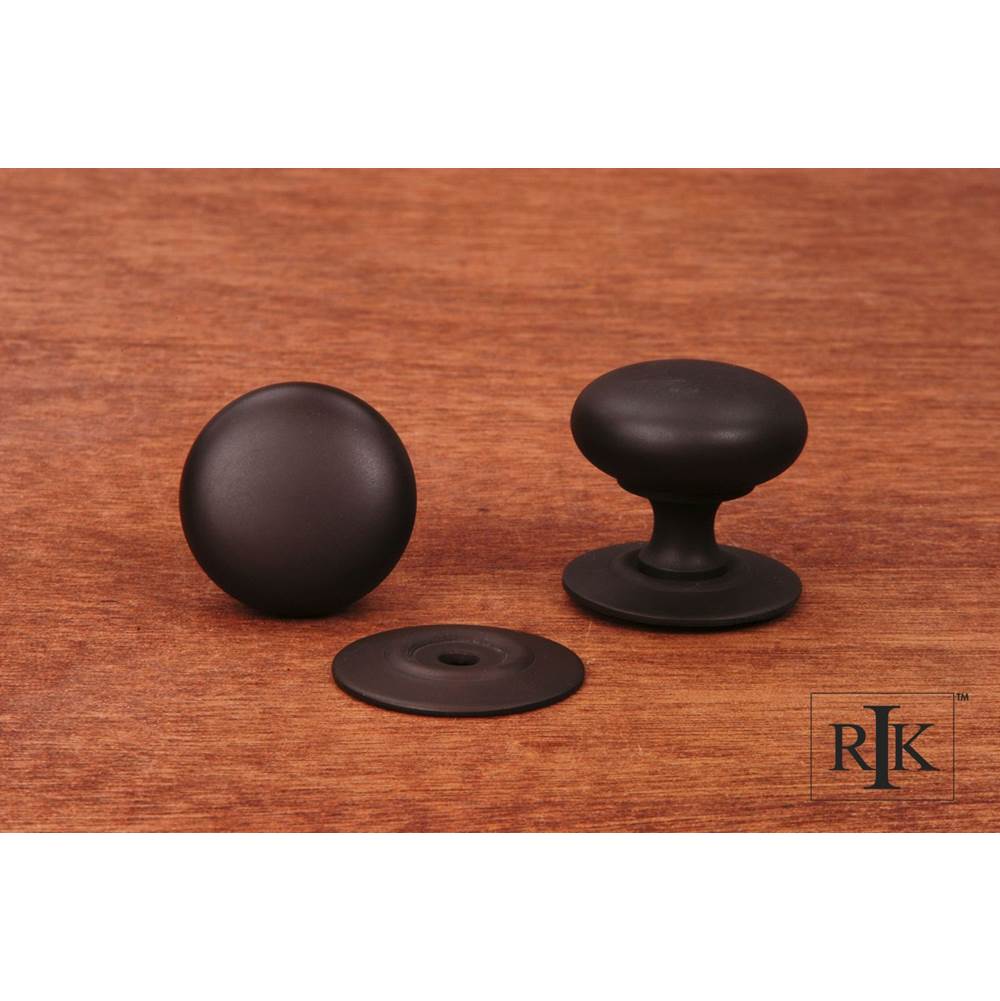 RK International Small Plain Knob with Detachable Back Plate