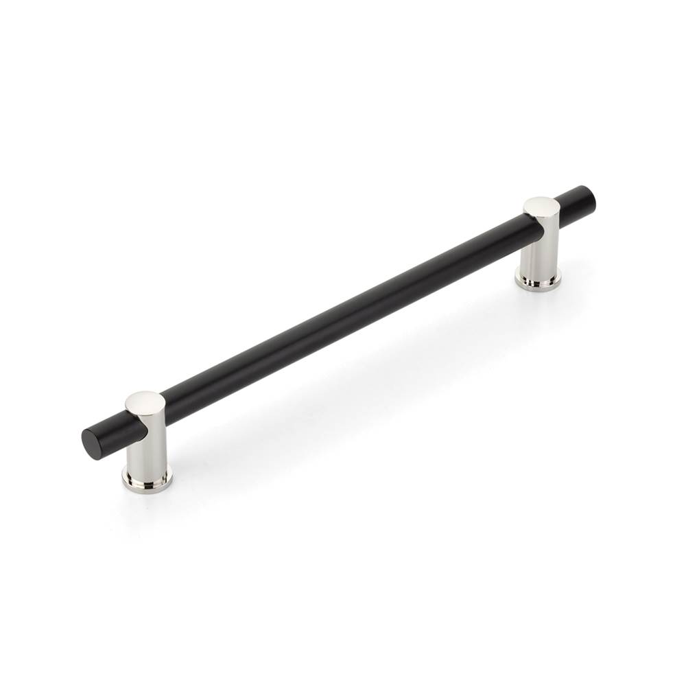 Schaub And Company Fonce Appliance Pull, 12'' cc, with Matte Black bar and Polished Nickel stems
