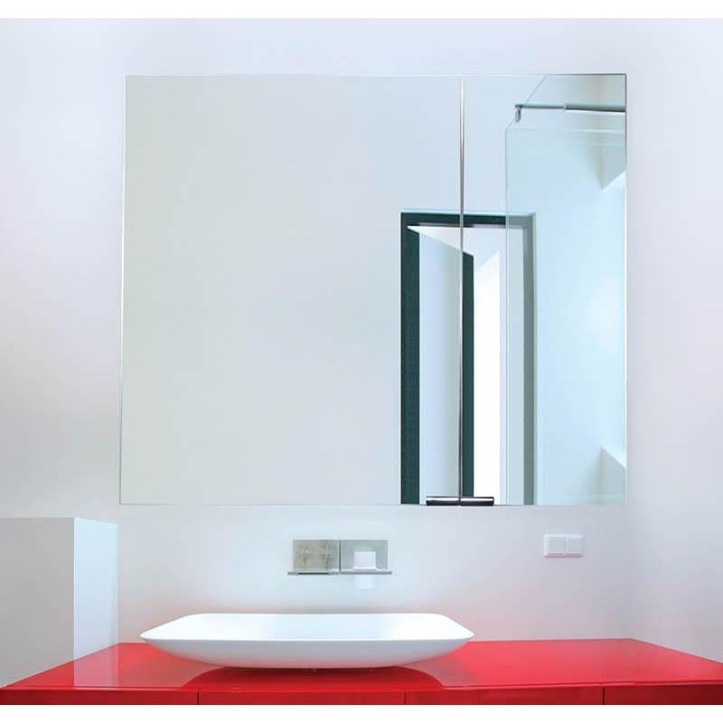SIDLER® Diamando™ non electric 2 Offset Mirror Doors (23 1/2'' / 11 3/4'') W 35 4'' / H 32'' / D 4''