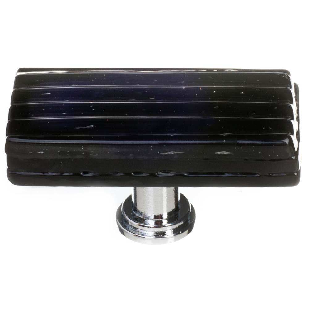 Sietto Reed Black Long Knob With Oil Rubbed Bronze Base