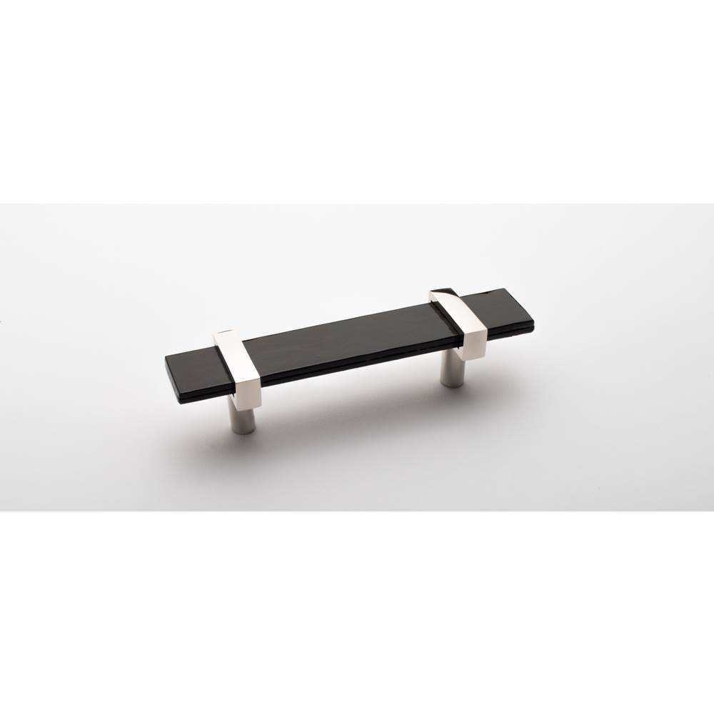 Sietto 5.5'' Adjustable Black Pull With Polished Nickel Base