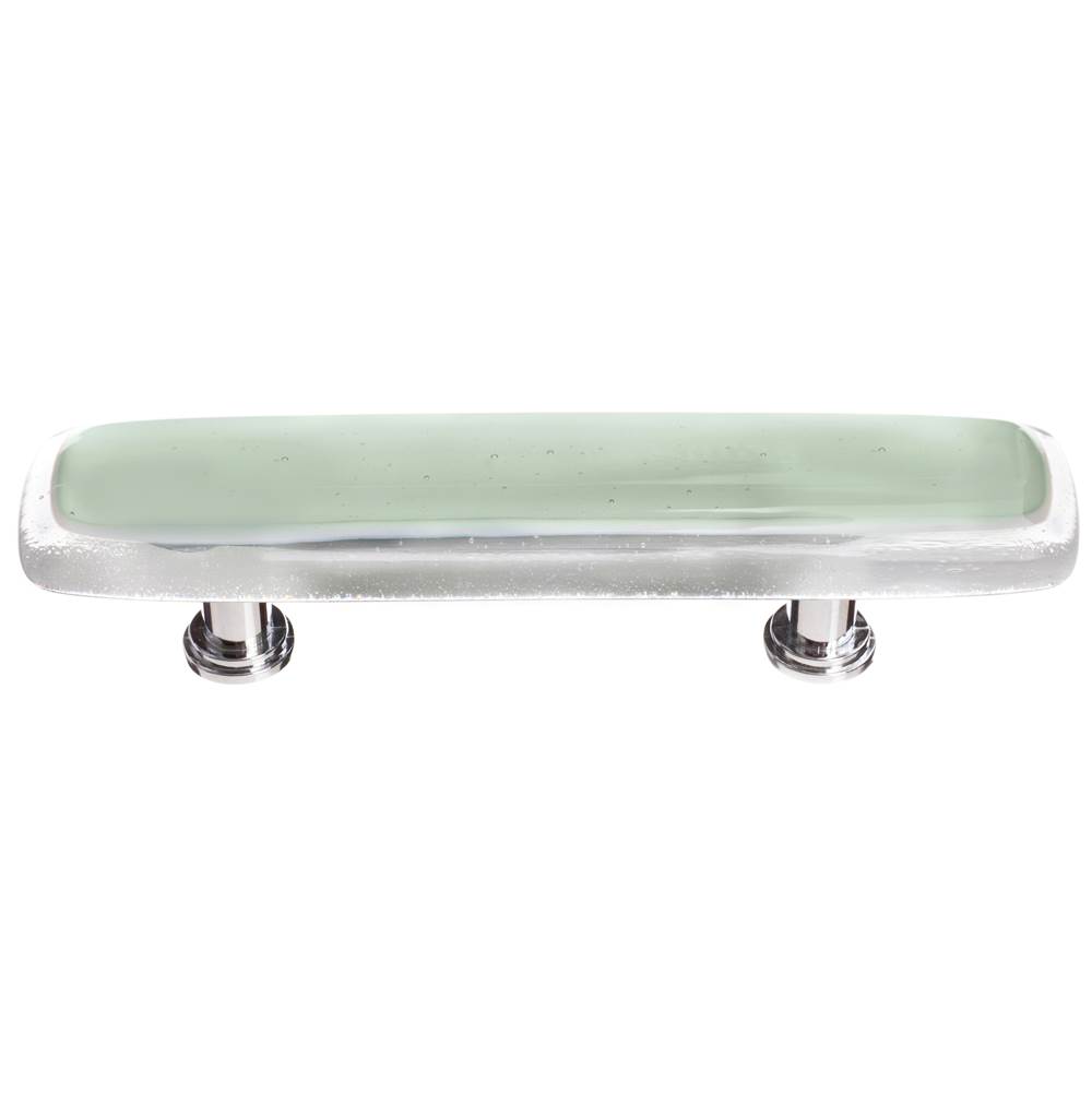 Sietto Reflective Spruce Green Pull With Satin Nickel Base