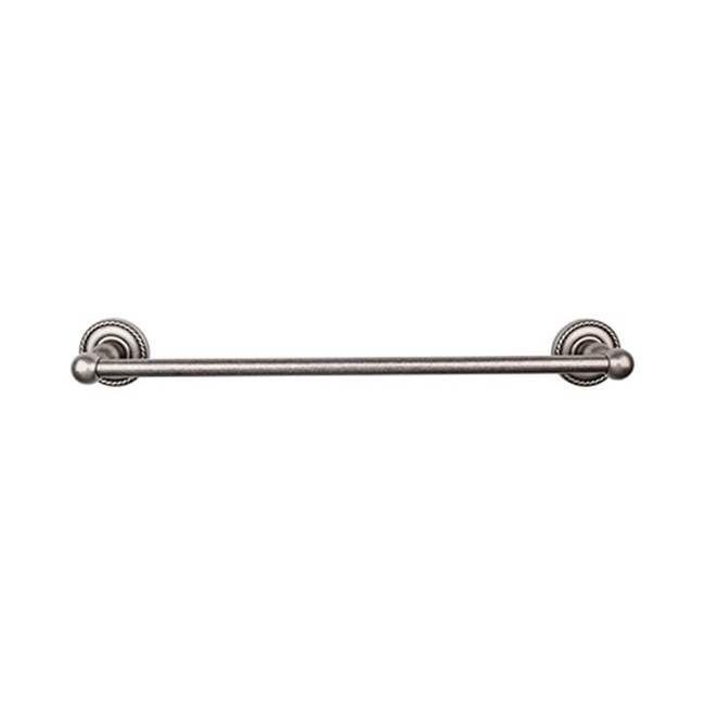 Top Knobs Edwardian Bath Towel Bar 24 In. Single - Rope Backplate Antique Pewter