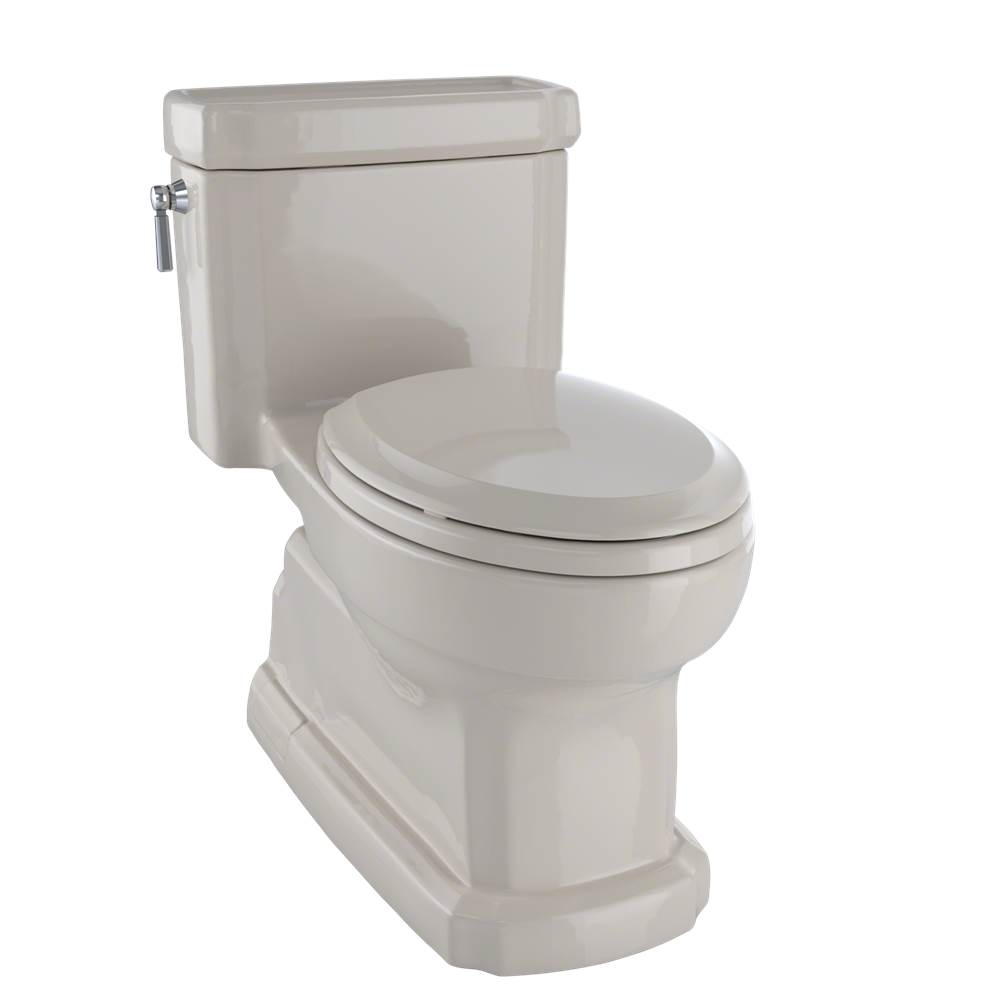 TOTO TOTO Eco Guinevere Elongated 1.28 GPF Universal Height Skirted Toilet with CEFIONTECT and SoftClose Seat, Bone - MS974224CEFGNo.03