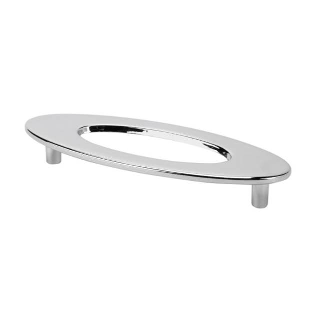 Topex Oval Pull With Hole, Bright Chrome, 96mm Center To Center