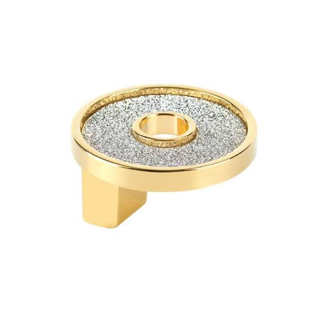 Topex Small Round Knob With Hole Sparkling Swarovski Gold