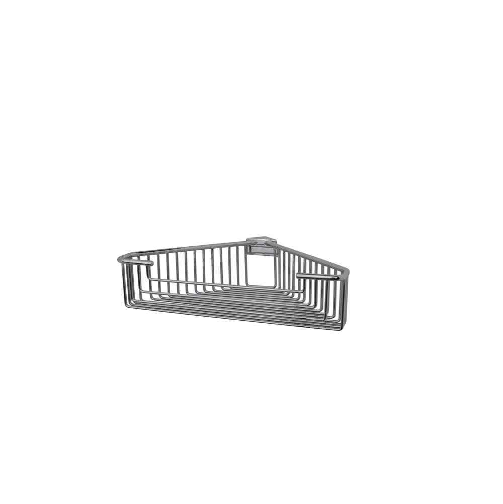 Valsan Essentials Satin Nickel Detachable Corner Wire Soap Basket - Large Round Rungs