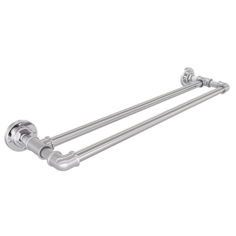 Valsan Industrial Polished Brass Double Towel Rail, 24''