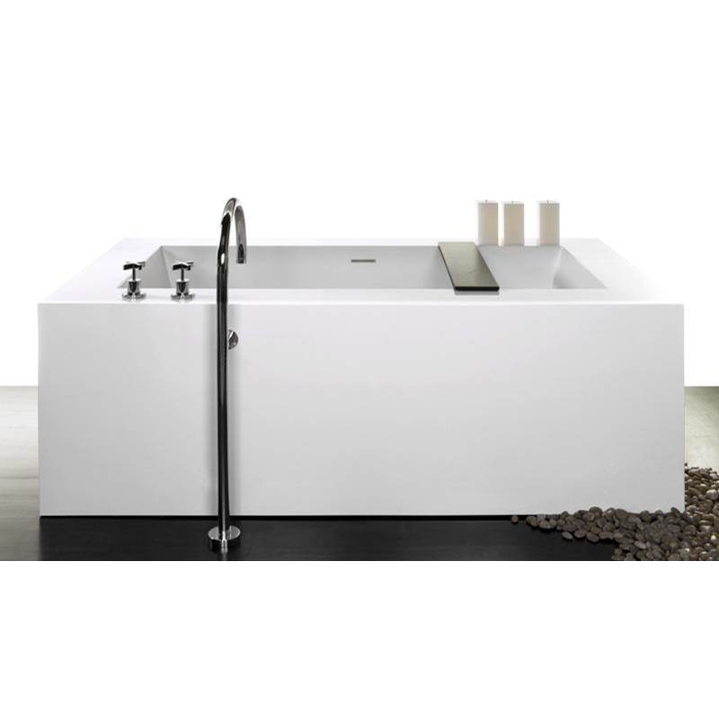 WETSTYLE Cube Bath 72 X 40 X 24 - 2 Walls - Built In Nt O/F & Bn Drain - White True High Gloss