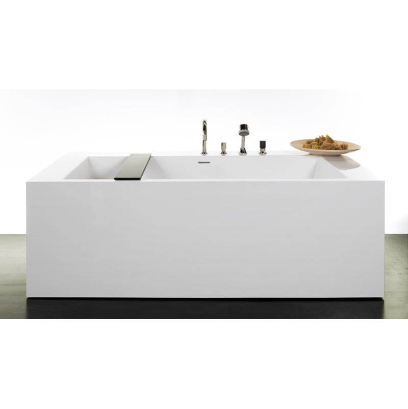 WETSTYLE CUBE BATH 72 X 36 X 24 - 2 WALLS - BUILT IN NT O/F and MB DRAIN - COPPER CON - WHITE MATTE