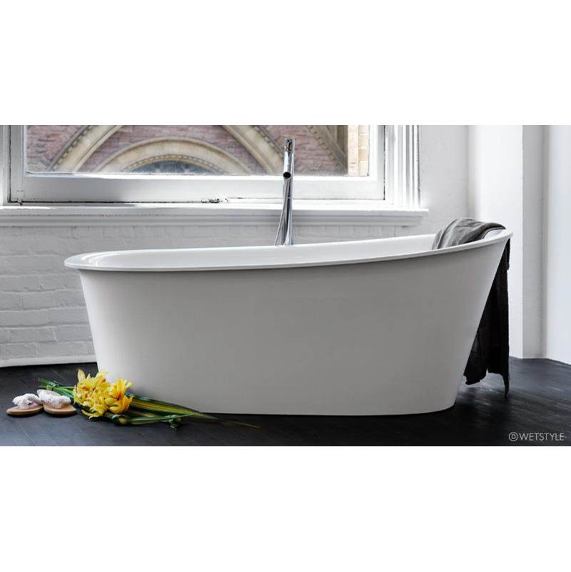WETSTYLE Tulip Bath 64 X 34 X 25 - Fs  - Built In Pc O/F & Drain - Copper Conn - White Dual