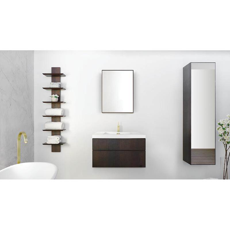 WETSTYLE Furniture Frame Linea - Linen Cabinet 16 X 66 - Lacquer Black Matt
