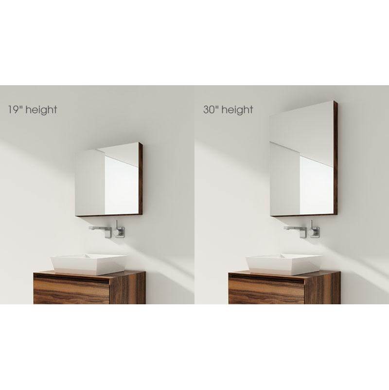 WETSTYLE Furniture ''M'' - Recessed Mirrored Cabinet 22 X 30 Height - Left Hinges - Lacquer Wetmar White High Gloss