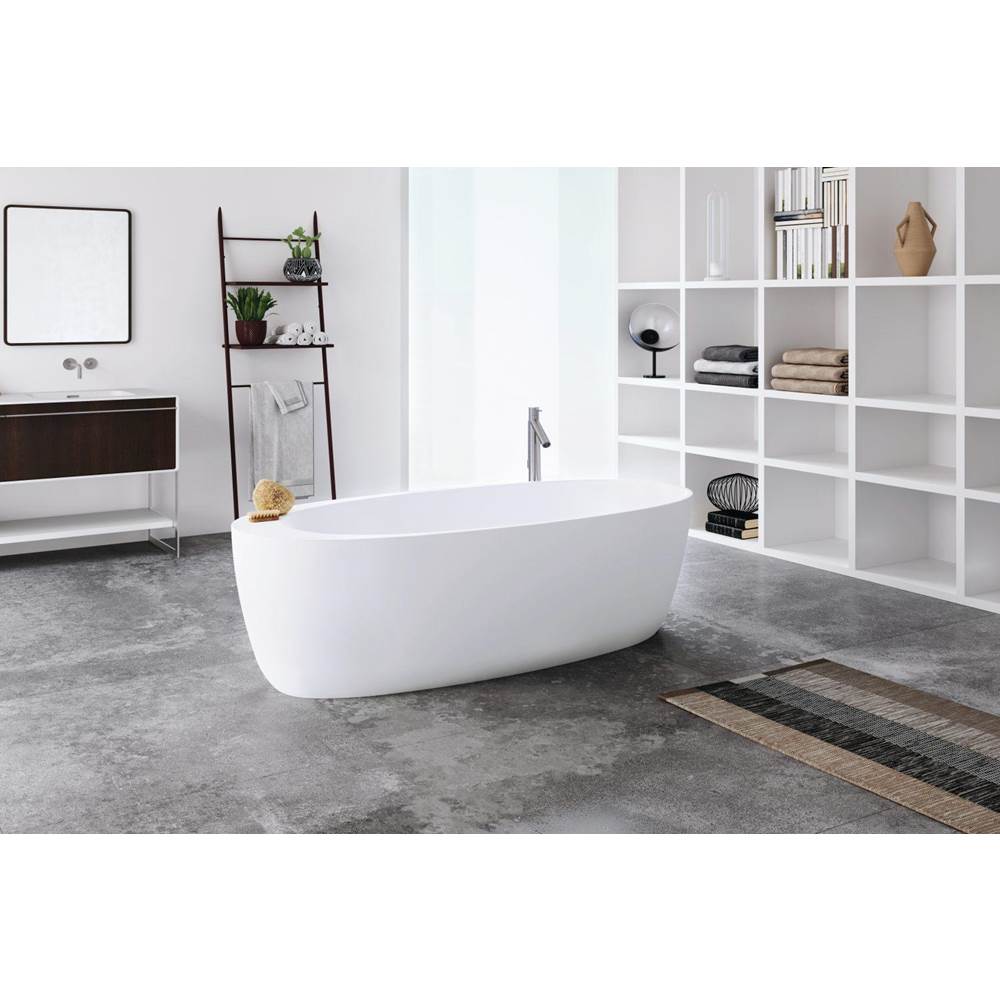 WETSTYLE Mood Bathtub -70 X 32 X 23 - Fs - Built In Nt O/F & Wh Drain - White True High Gloss