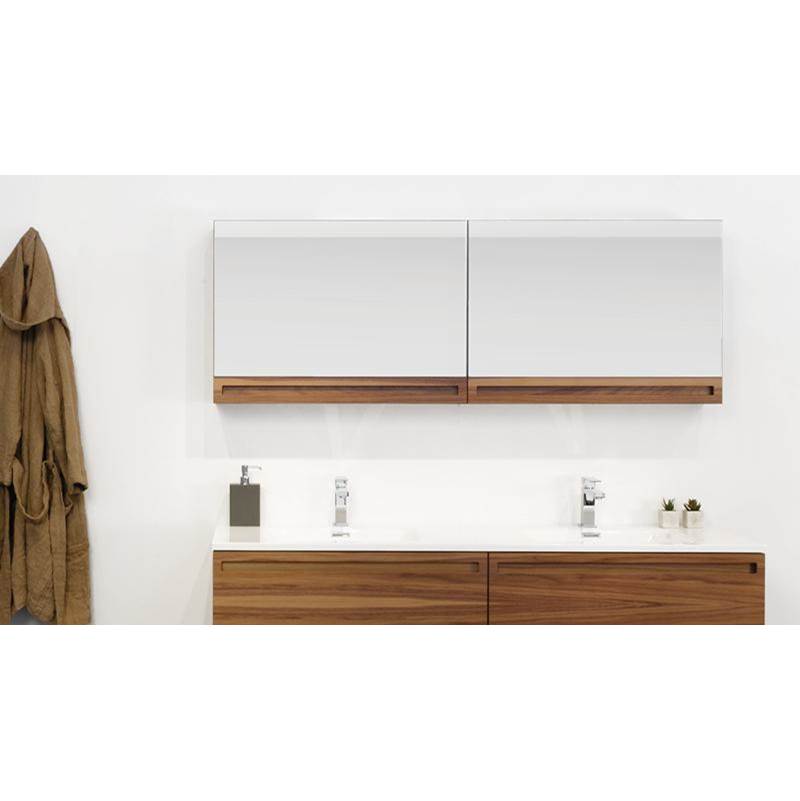 WETSTYLE Furniture Element Rafine - Lift-Up Mirrored Cabinet 72 X 21 3/4 X 6 - Oak Charcoal Plank Effect